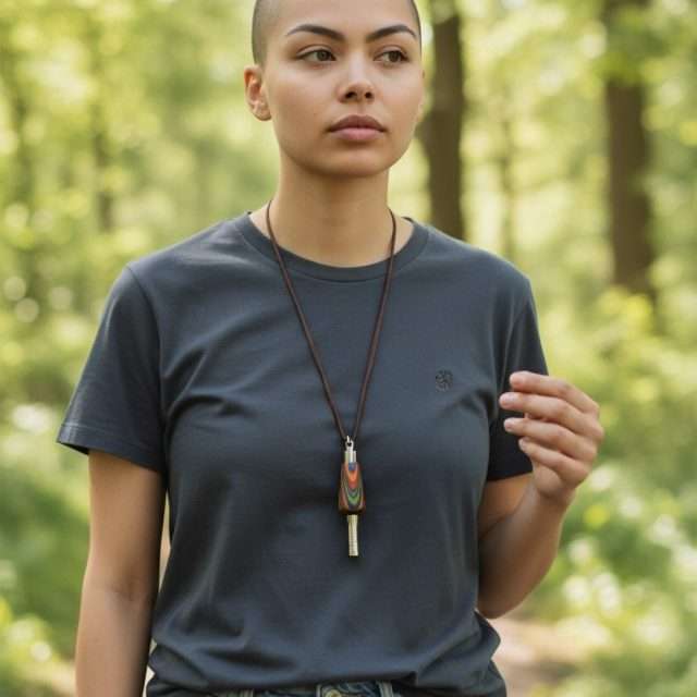 Edle Hundepfeife aus Buntholz und Edelstahl. Aber auch ein Schmuckstück.